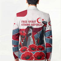 Turkey Republic Day Wolf Cappadocia Blazer Festive Red White Turkish Flag Grey Wolf