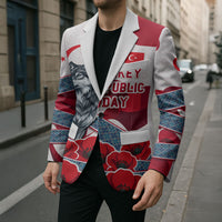 Turkey Republic Day Wolf Cappadocia Blazer Festive Red White Turkish Flag Grey Wolf