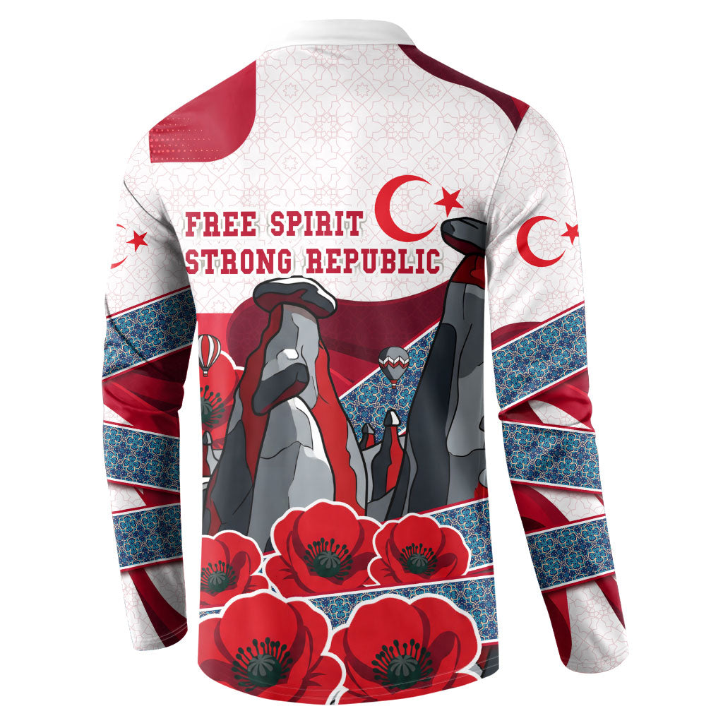 Turkey Republic Day Wolf Cappadocia Button Sweatshirt Festive Red White Turkish Flag Grey Wolf