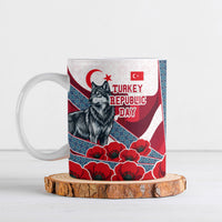 Turkey Republic Day Wolf Cappadocia Ceramic Mug Festive Red White Turkish Flag Grey Wolf