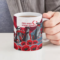 Turkey Republic Day Wolf Cappadocia Ceramic Mug Festive Red White Turkish Flag Grey Wolf