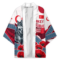 Turkey Republic Day Wolf Cappadocia Kimono Festive Red White Turkish Flag Grey Wolf