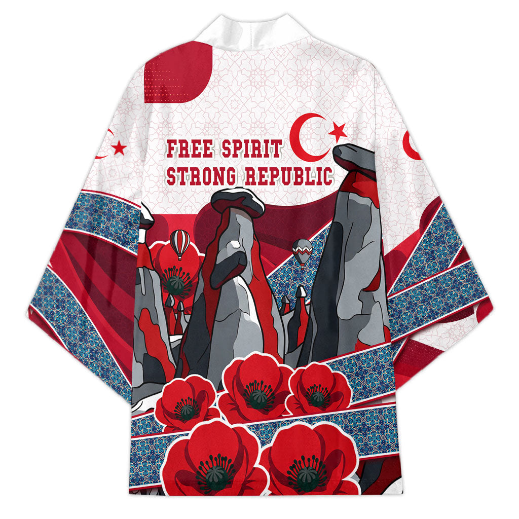 Turkey Republic Day Wolf Cappadocia Kimono Festive Red White Turkish Flag Grey Wolf