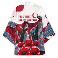 Turkey Republic Day Wolf Cappadocia Kimono Festive Red White Turkish Flag Grey Wolf