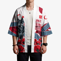 Turkey Republic Day Wolf Cappadocia Kimono Festive Red White Turkish Flag Grey Wolf