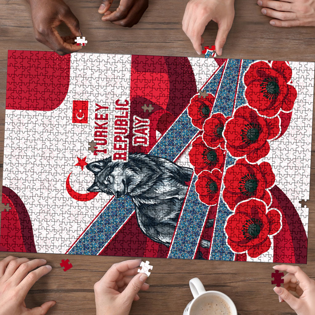 Turkey Republic Day Wolf Cappadocia Puzzle Festive Red White Turkish Flag Grey Wolf