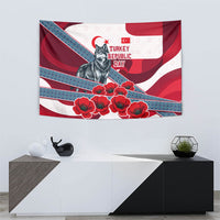 Turkey Republic Day Wolf Cappadocia Tapestry Festive Red White Turkish Flag Grey Wolf