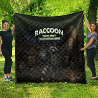 Raccoon Night Shift Trash Department Quilt Funny Trash Panda Dumpster Diver