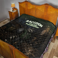 Raccoon Night Shift Trash Department Quilt Funny Trash Panda Dumpster Diver