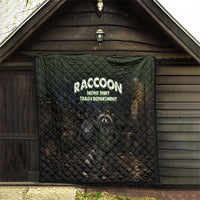 Raccoon Night Shift Trash Department Quilt Funny Trash Panda Dumpster Diver