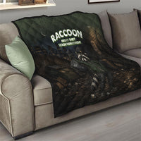 Raccoon Night Shift Trash Department Quilt Funny Trash Panda Dumpster Diver