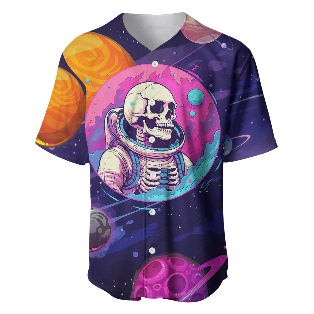 Skull Baseball Jersey I Love You in every Universe Cosmic Abstract Art - Wonder Print Shop