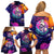 Skull Family Matching Off Shoulder Short Dress and Hawaiian Shirt I Love You in every Universe Cosmic Abstract Art - Wonder Print Shop