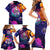 Skull Family Matching Short Sleeve Bodycon Dress and Hawaiian Shirt I Love You in every Universe Cosmic Abstract Art - Wonder Print Shop