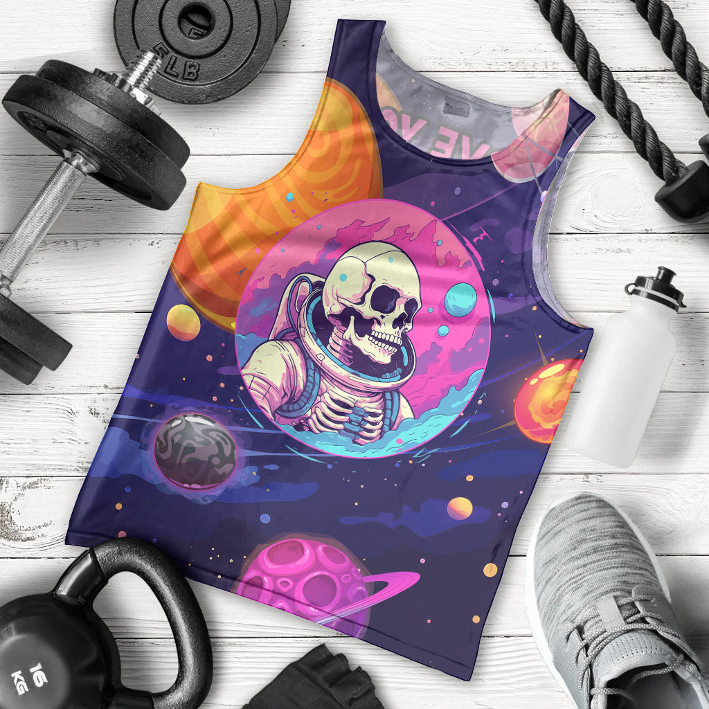 Skull Men Tank Top I Love You in every Universe Cosmic Abstract Art - Wonder Print Shop