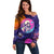 Skull Off Shoulder Sweater I Love You in every Universe Cosmic Abstract Art - Wonder Print Shop