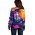 Skull Off Shoulder Sweater I Love You in every Universe Cosmic Abstract Art - Wonder Print Shop