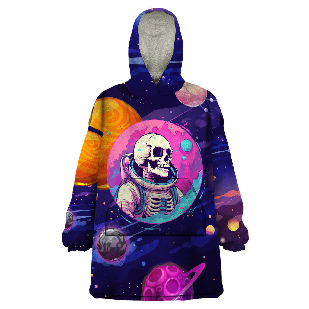 Skull Wearable Blanket Hoodie I Love You in every Universe Cosmic Abstract Art - Wonder Print Shop