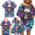 Skull Pattern Family Matching Off Shoulder Short Dress and Hawaiian Shirt Your Are Not Hard To Love - Wonder Print Shop