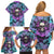 Skull Pattern Family Matching Off Shoulder Short Dress and Hawaiian Shirt Your Are Not Hard To Love - Wonder Print Shop