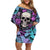 Skull Pattern Family Matching Off Shoulder Short Dress and Hawaiian Shirt Your Are Not Hard To Love - Wonder Print Shop