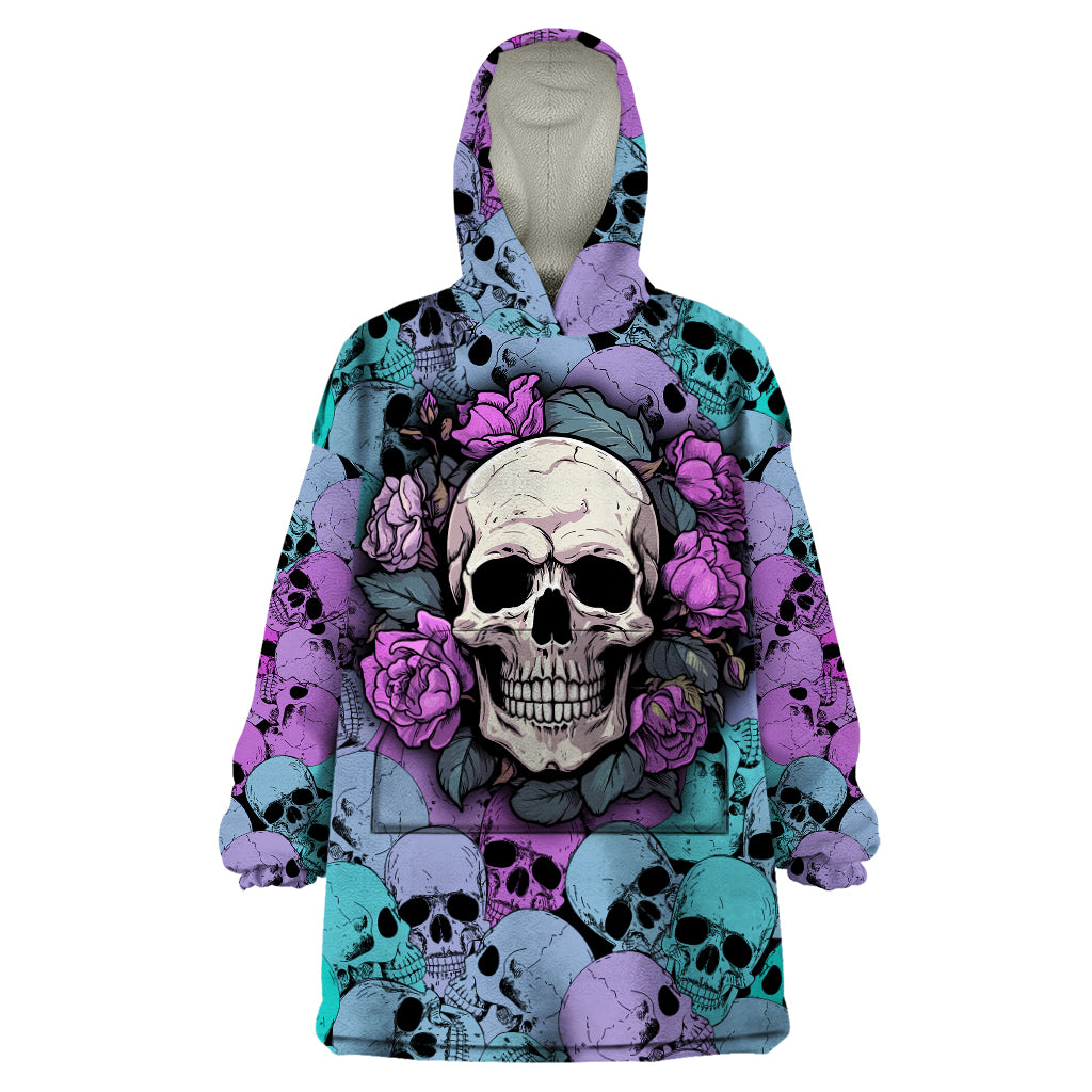 Skull Pattern Wearable Blanket Hoodie Your Are Not Hard To Love - Wonder Print Shop