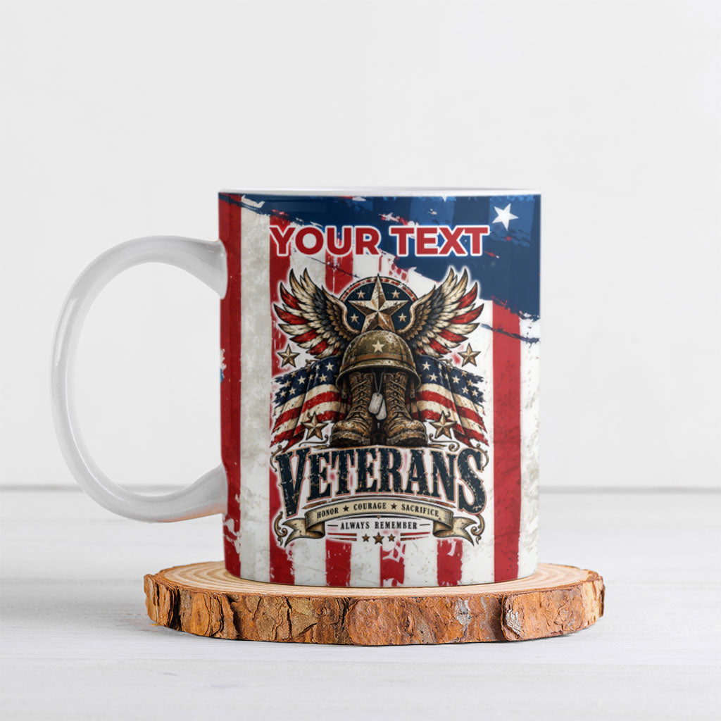Personalized US Veterans Ceramic Mug American Patriotic Military Eagle Statue Of Liberty
