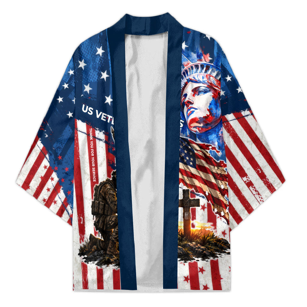 Personalized US Veterans Kimono American Patriotic Military Eagle Statue Of Liberty