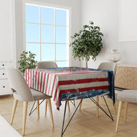 Personalized US Veterans Tablecloth American Patriotic Military Eagle Statue Of Liberty