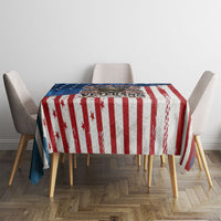 Personalized US Veterans Tablecloth American Patriotic Military Eagle Statue Of Liberty