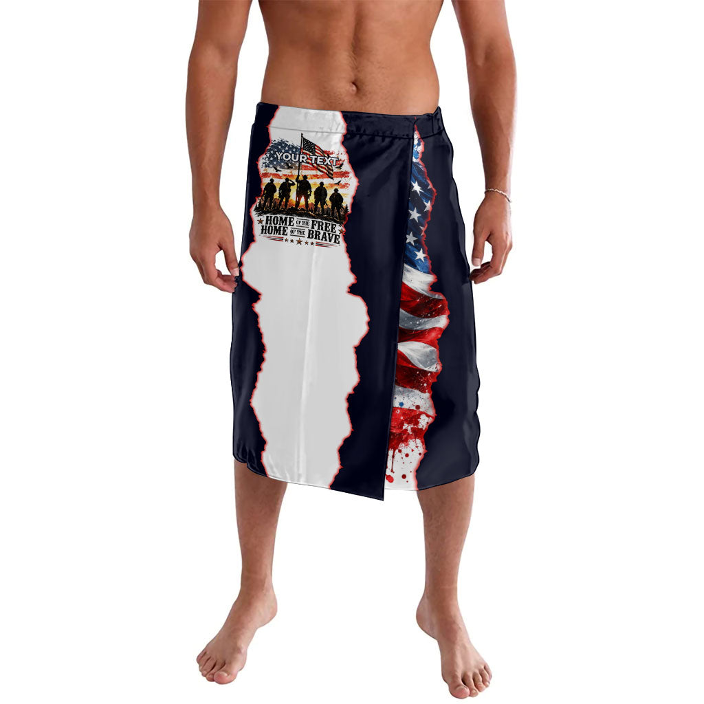 Personalized US Veterans Day American Flag Lavalava Patriotic Eagle Silhouette Military Soldier