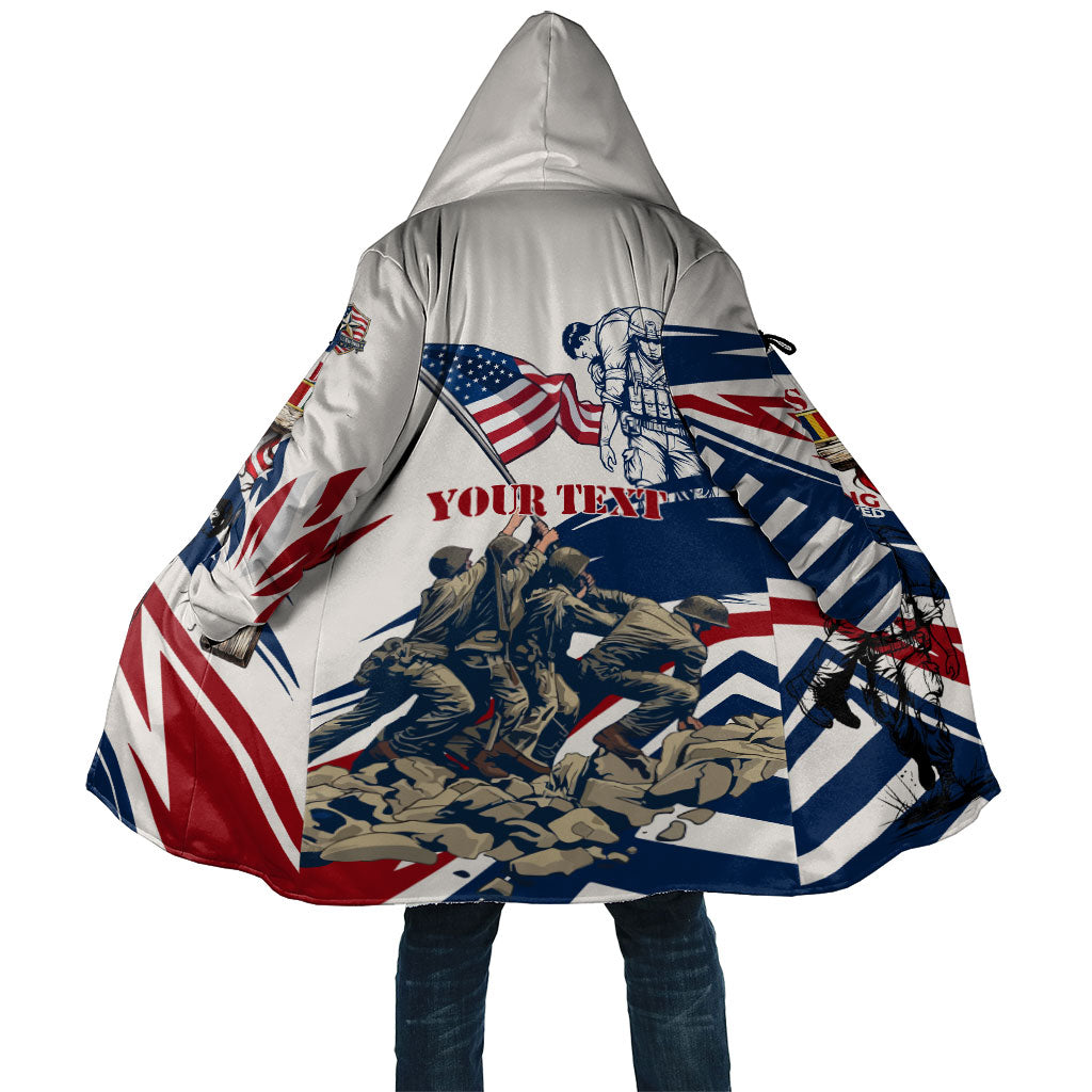 Personalized US Veterans Day Wooden Cross American Flag Cloak Patriotic Honoring All Who Served Military Soldier Flag Raising