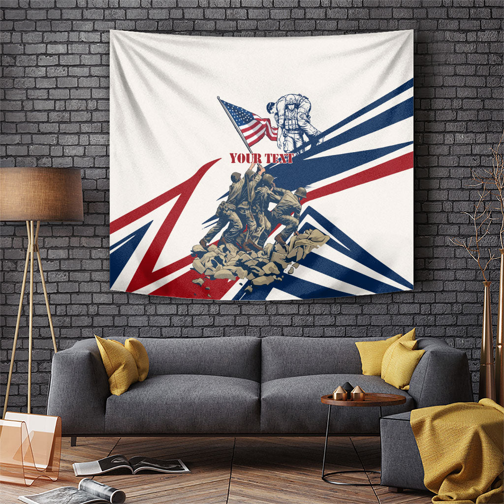 Personalized US Veterans Day Wooden Cross American Flag Tapestry Patriotic Honoring All Who Served Military Soldier Flag Raising