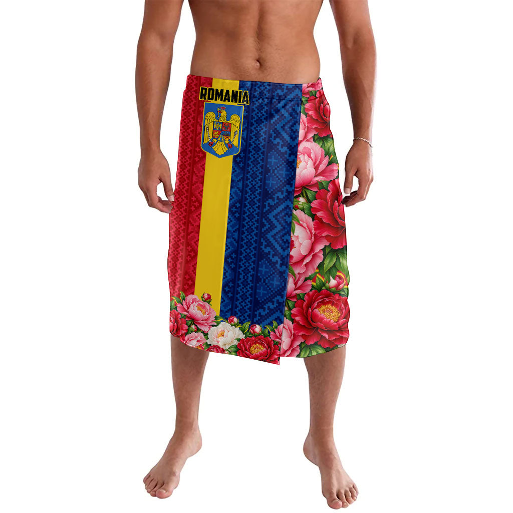 Romania Eagle And Arcul De Triumf Lavalava Traditional Folk Pattern With Floral Peony Motifs
