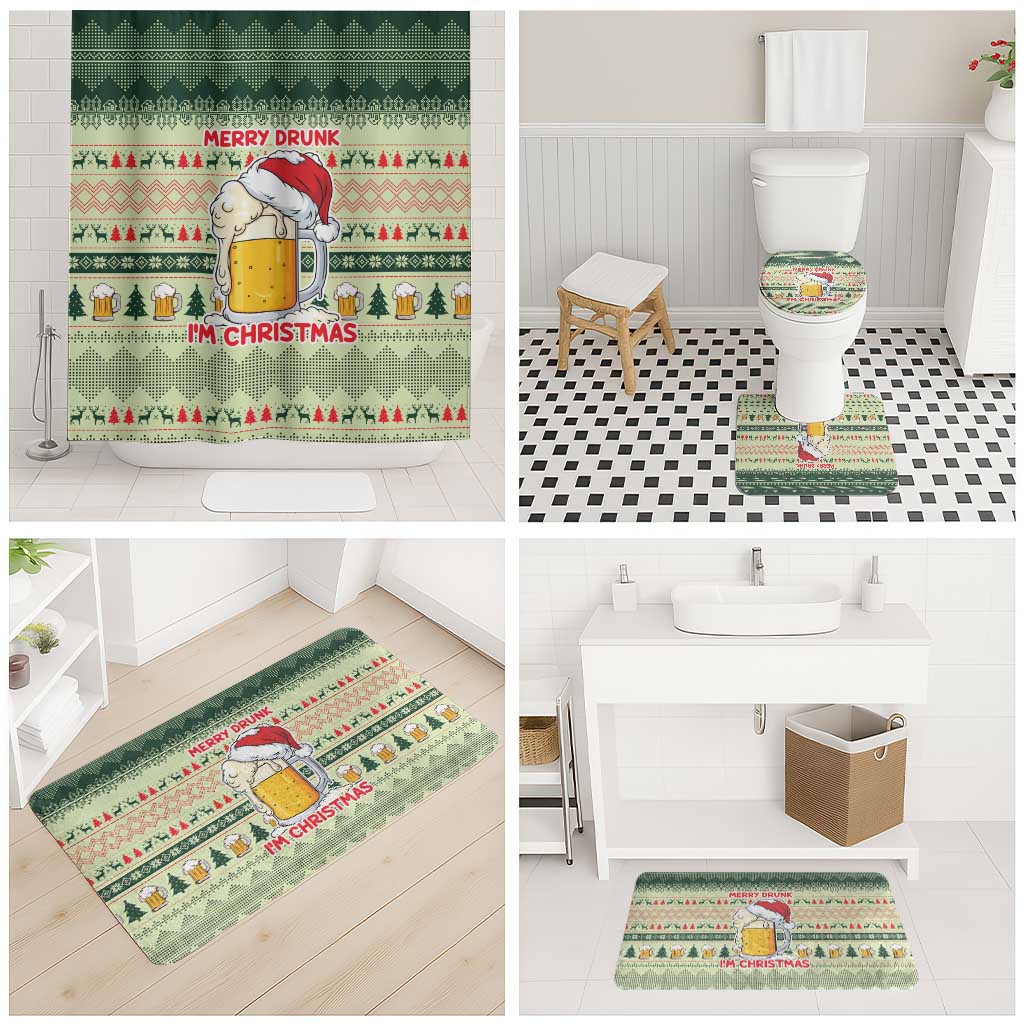Merry Drunk I'm Christmas Bathroom Set Xmas Holiday Patterns - Wonder Print Shop
