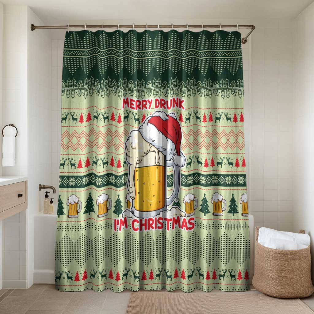 Merry Drunk I'm Christmas Bathroom Set Xmas Holiday Patterns - Wonder Print Shop
