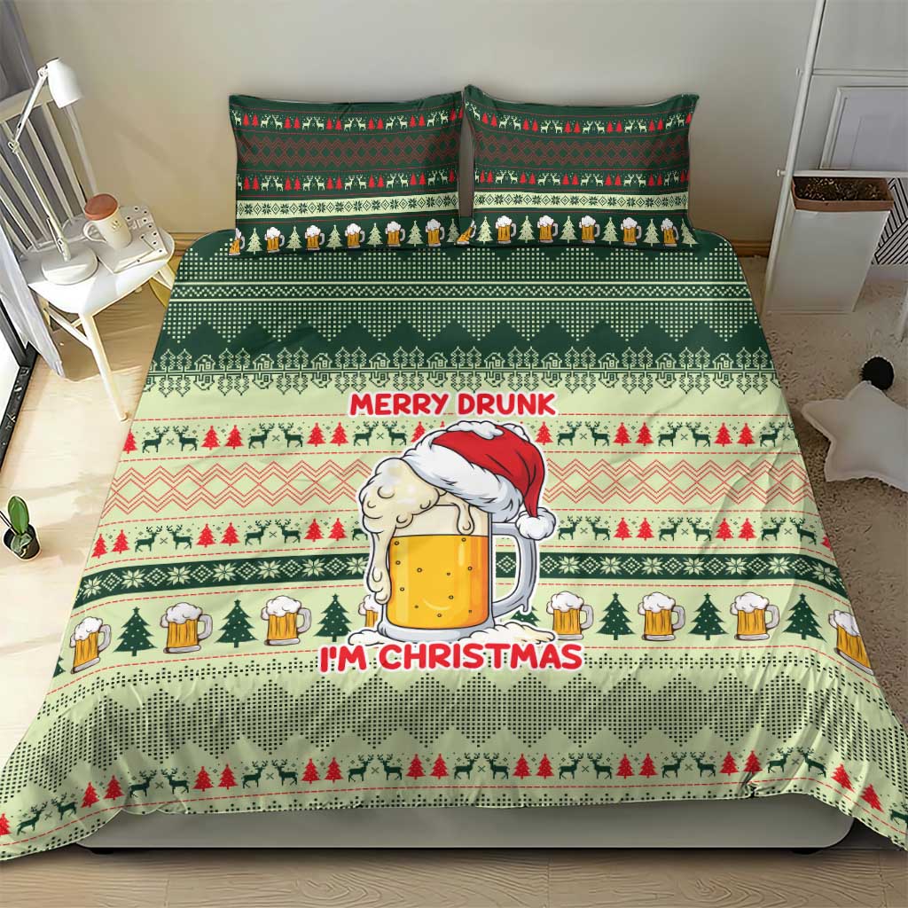 Merry Drunk I'm Christmas Bedding Set Xmas Holiday Patterns - Wonder Print Shop