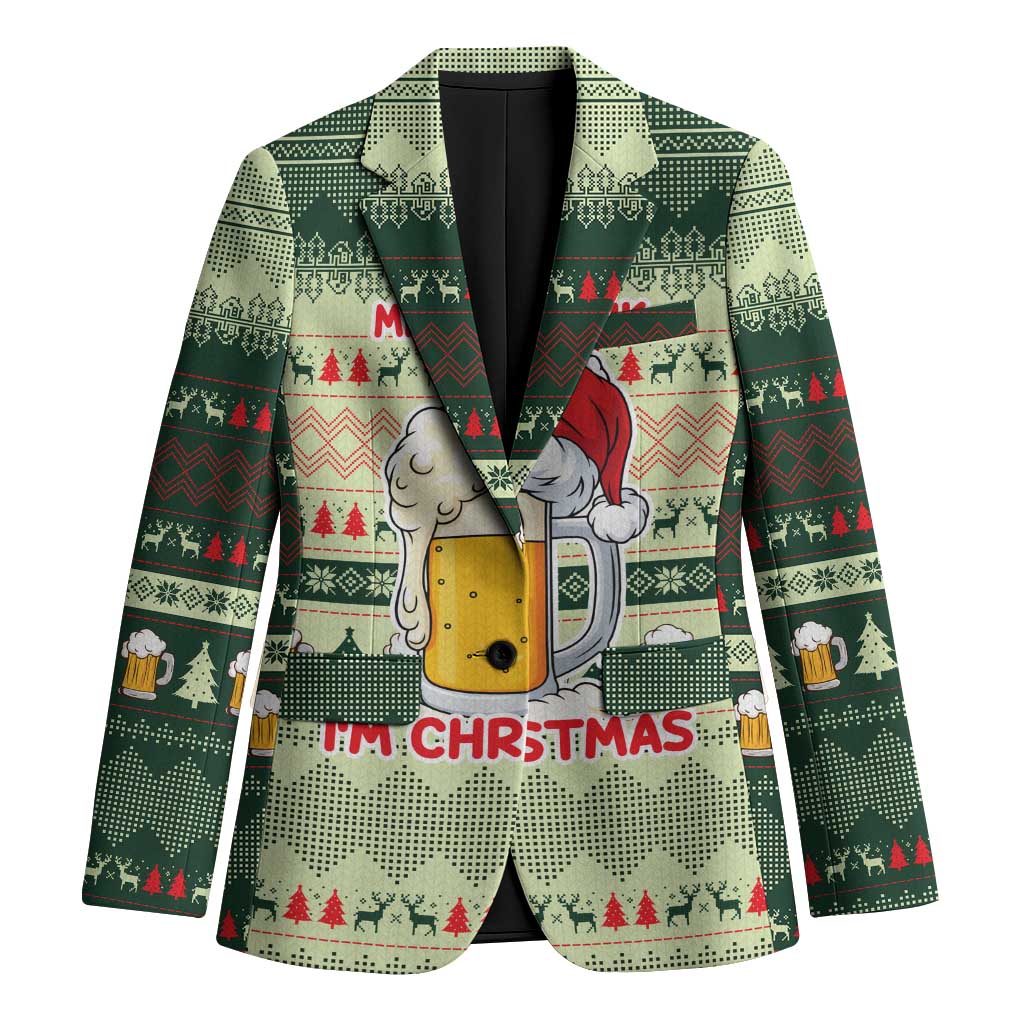 Merry Drunk I'm Christmas Blazer Xmas Holiday Patterns - Wonder Print Shop