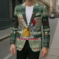 Merry Drunk I'm Christmas Blazer Xmas Holiday Patterns - Wonder Print Shop