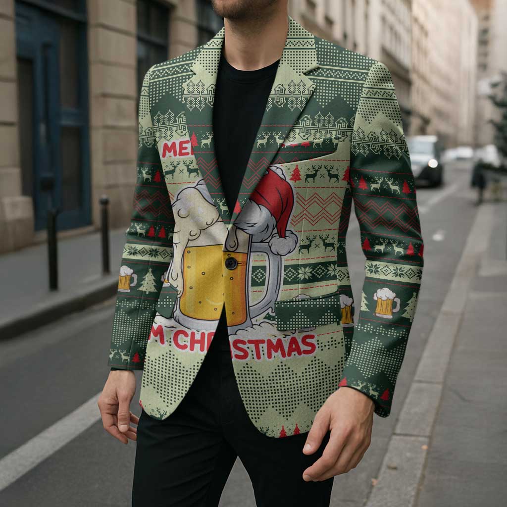 Merry Drunk I'm Christmas Blazer Xmas Holiday Patterns - Wonder Print Shop