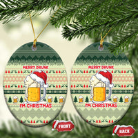 Merry Drunk I'm Christmas Ceramic Ornament Xmas Holiday Patterns - Wonder Print Shop