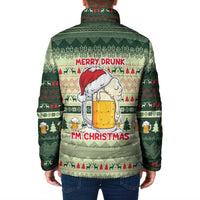 Merry Drunk I'm Christmas Padded Jacket Xmas Holiday Patterns - Wonder Print Shop