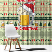 Merry Drunk I'm Christmas Window Curtain Xmas Holiday Patterns - Wonder Print Shop