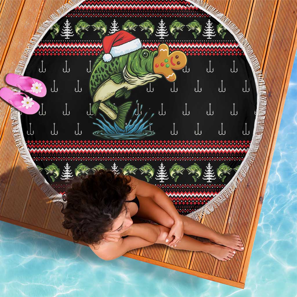 Merry Fishmas Christmas Beach Blanket Xmas Holiday Patterns - Wonder Print Shop