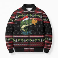 Merry Fishmas Christmas Bomber Puffer Jacket Xmas Holiday Patterns - Wonder Print Shop