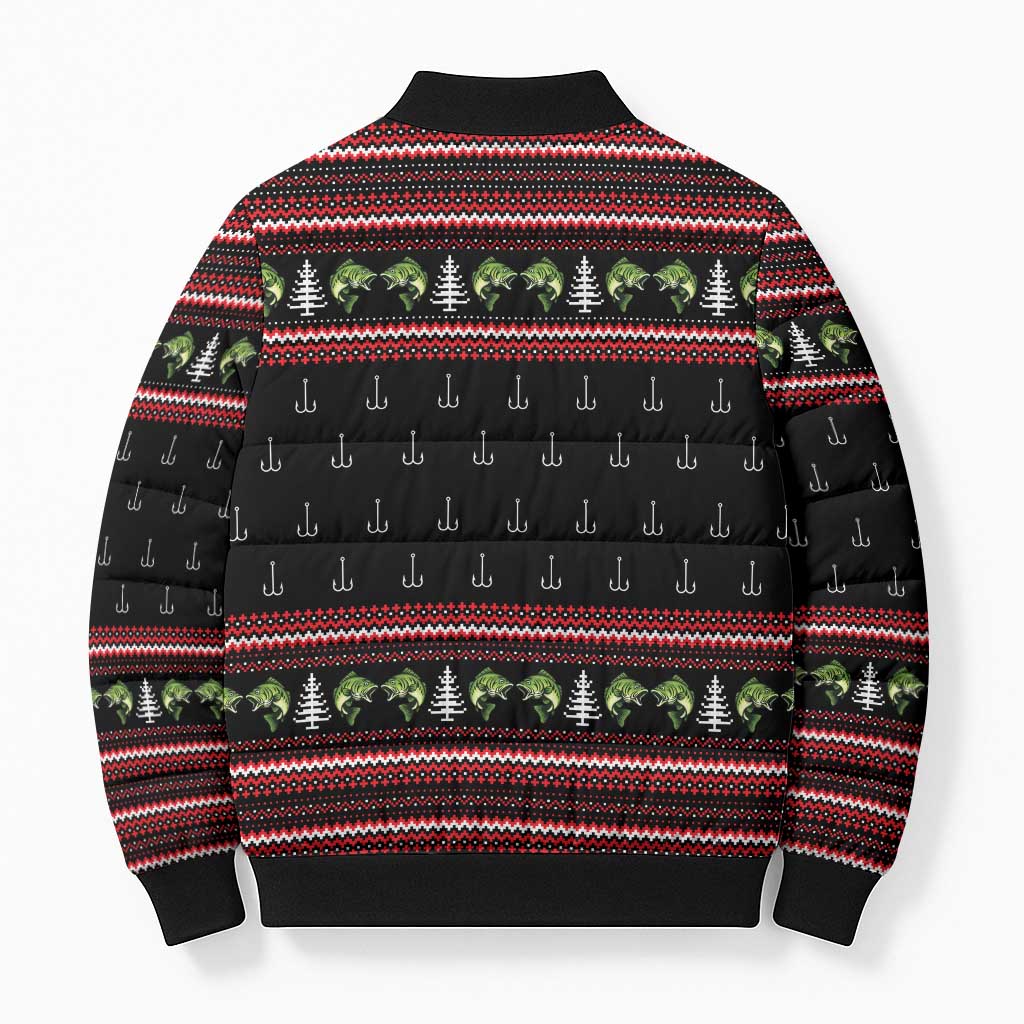 Merry Fishmas Christmas Bomber Puffer Jacket Xmas Holiday Patterns - Wonder Print Shop