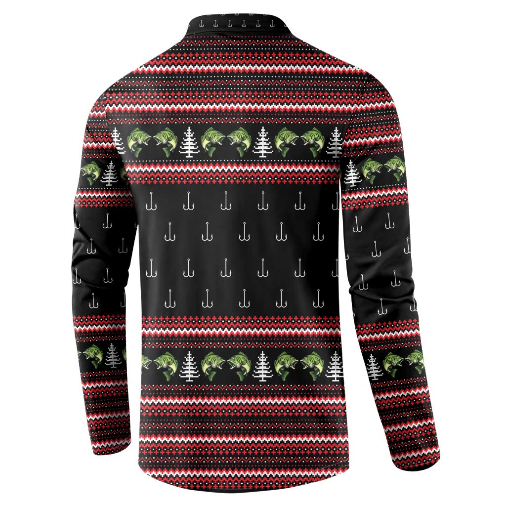 Merry Fishmas Christmas Button Sweatshirt Xmas Holiday Patterns - Wonder Print Shop