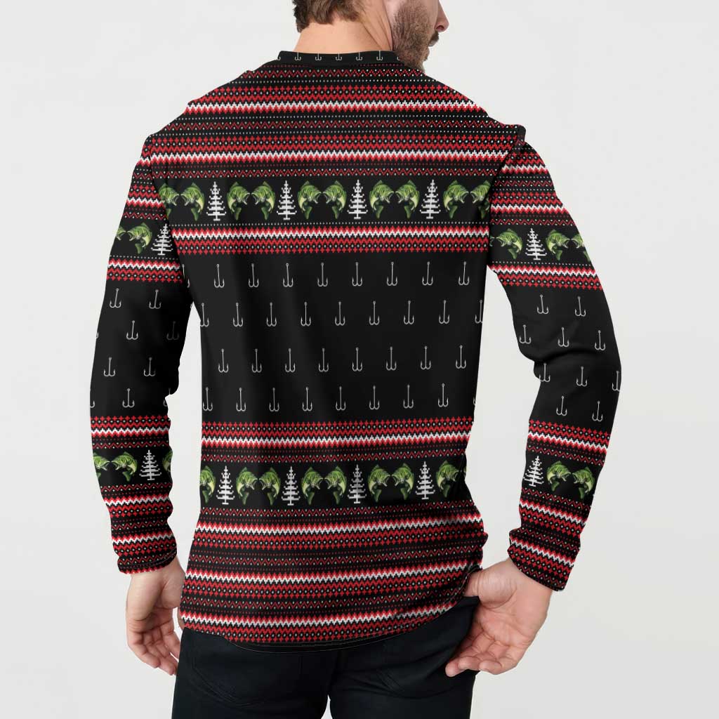 Merry Fishmas Christmas Button Sweatshirt Xmas Holiday Patterns - Wonder Print Shop