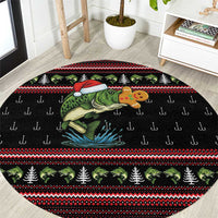 Merry Fishmas Christmas Round Carpet Xmas Holiday Patterns - Wonder Print Shop