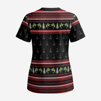 Merry Fishmas Christmas Scrub Top Xmas Holiday Patterns - Wonder Print Shop